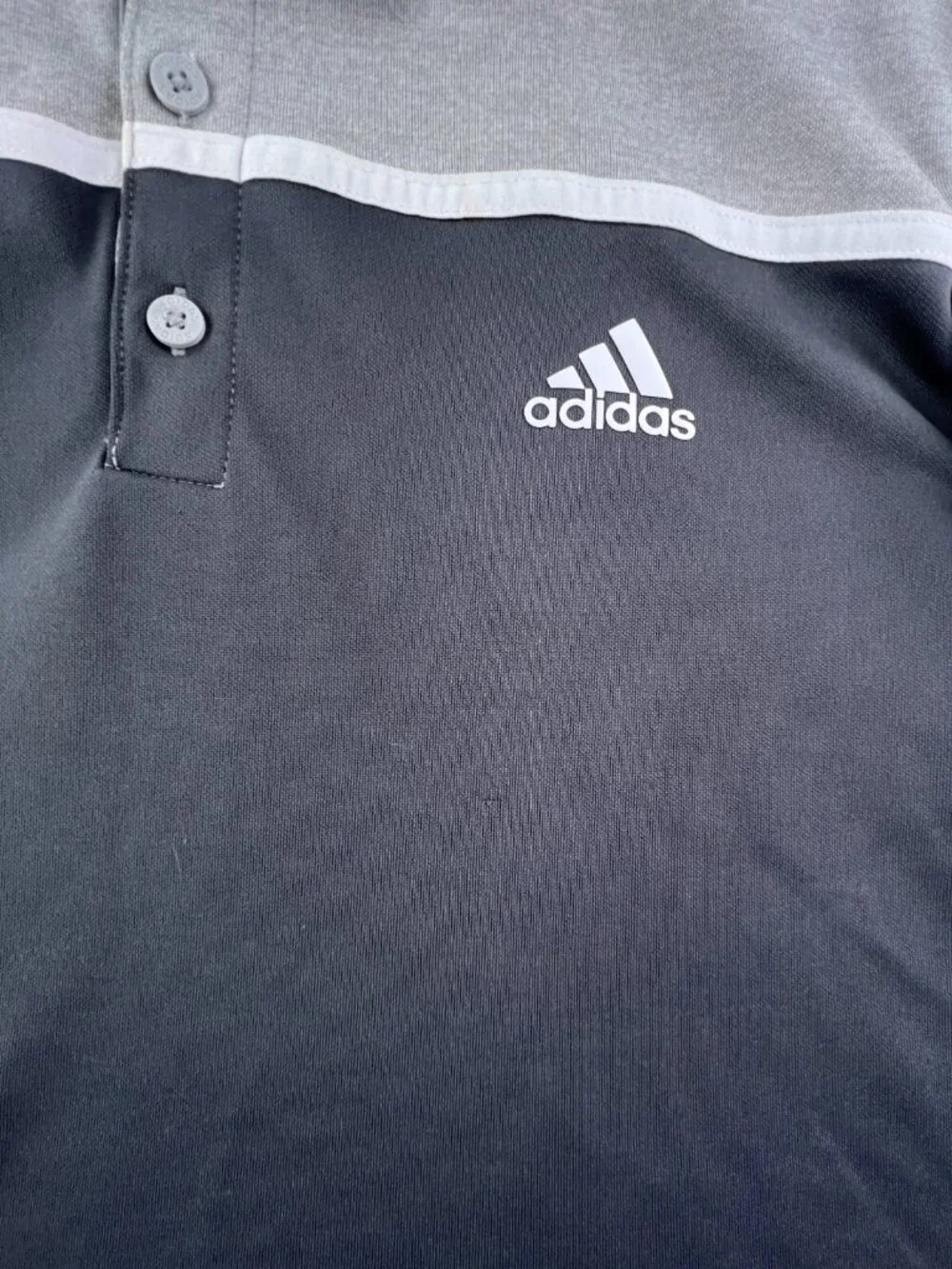 Adidas Golf Polo Short Sleeve Shirt Mens Size Medium Gray Adult Tennis Sports